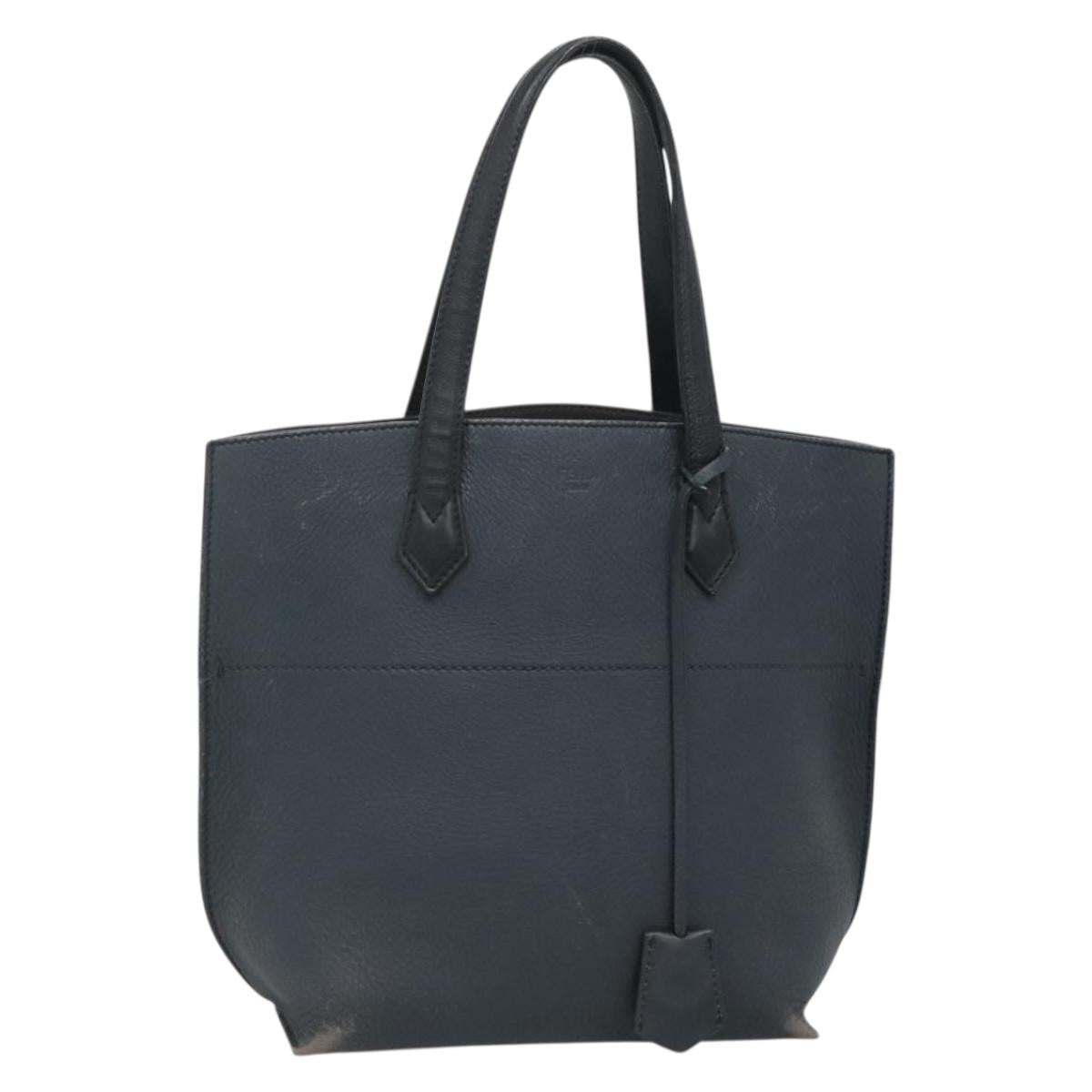 FENDI All In Shopping Tote Bag Leather Navy Auth 141928
