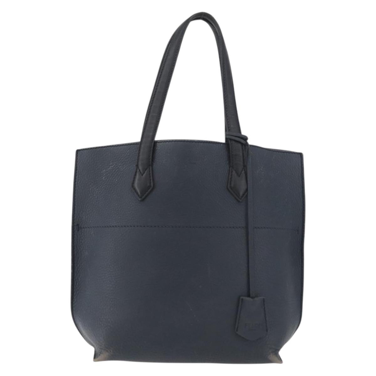 FENDI All In Shopping Tote Bag Leather Navy Auth 141928