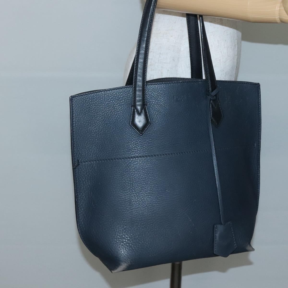 FENDI All In Shopping Tote Bag Leather Navy Auth 141928