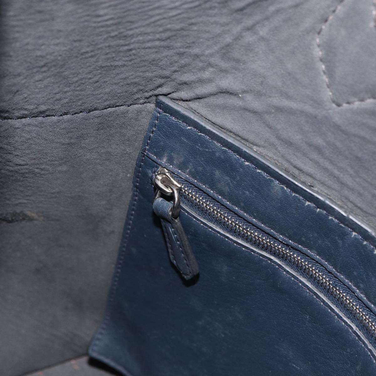 FENDI All In Shopping Tote Bag Leather Navy Auth 141928