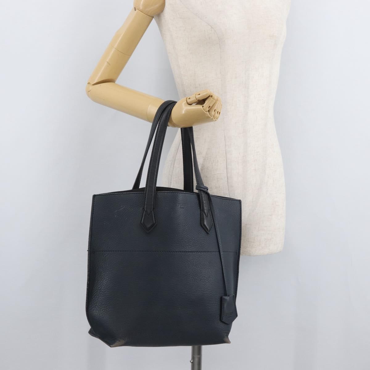 FENDI All In Shopping Tote Bag Leather Navy Auth 141928