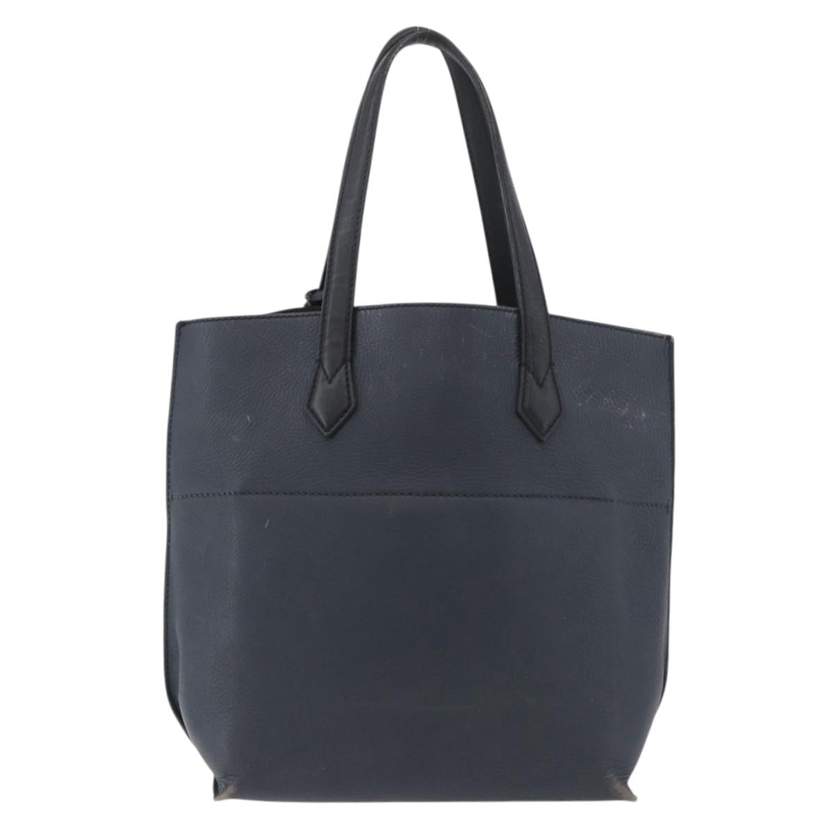FENDI All In Shopping Tote Bag Leather Navy Auth 141928
