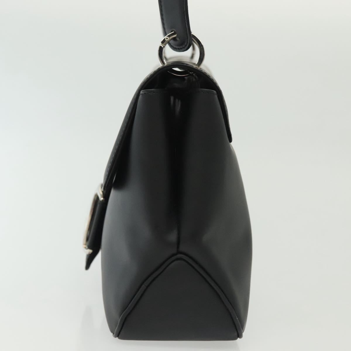 Salvatore Ferragamo Vala Shoulder Bag Leather Black Silver Auth 141933
