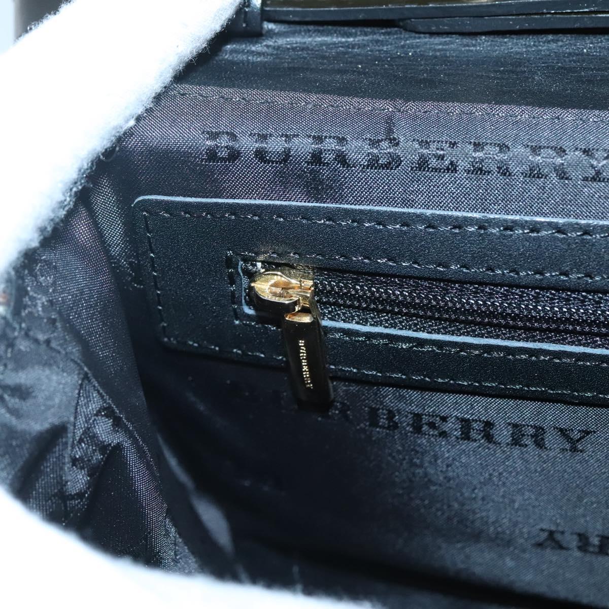 BURBERRY Nova Check Shoulder Bag Wool Beige Gold Auth 141941