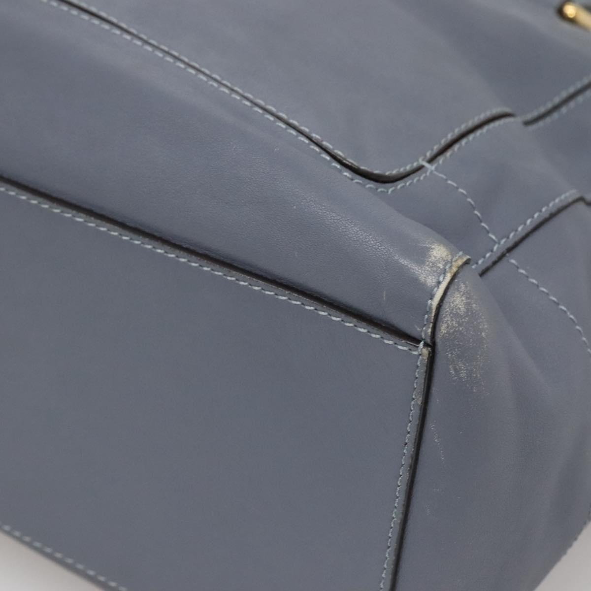 LOEWE Anagram Tote Bag Leather Purple Gold Auth 141948
