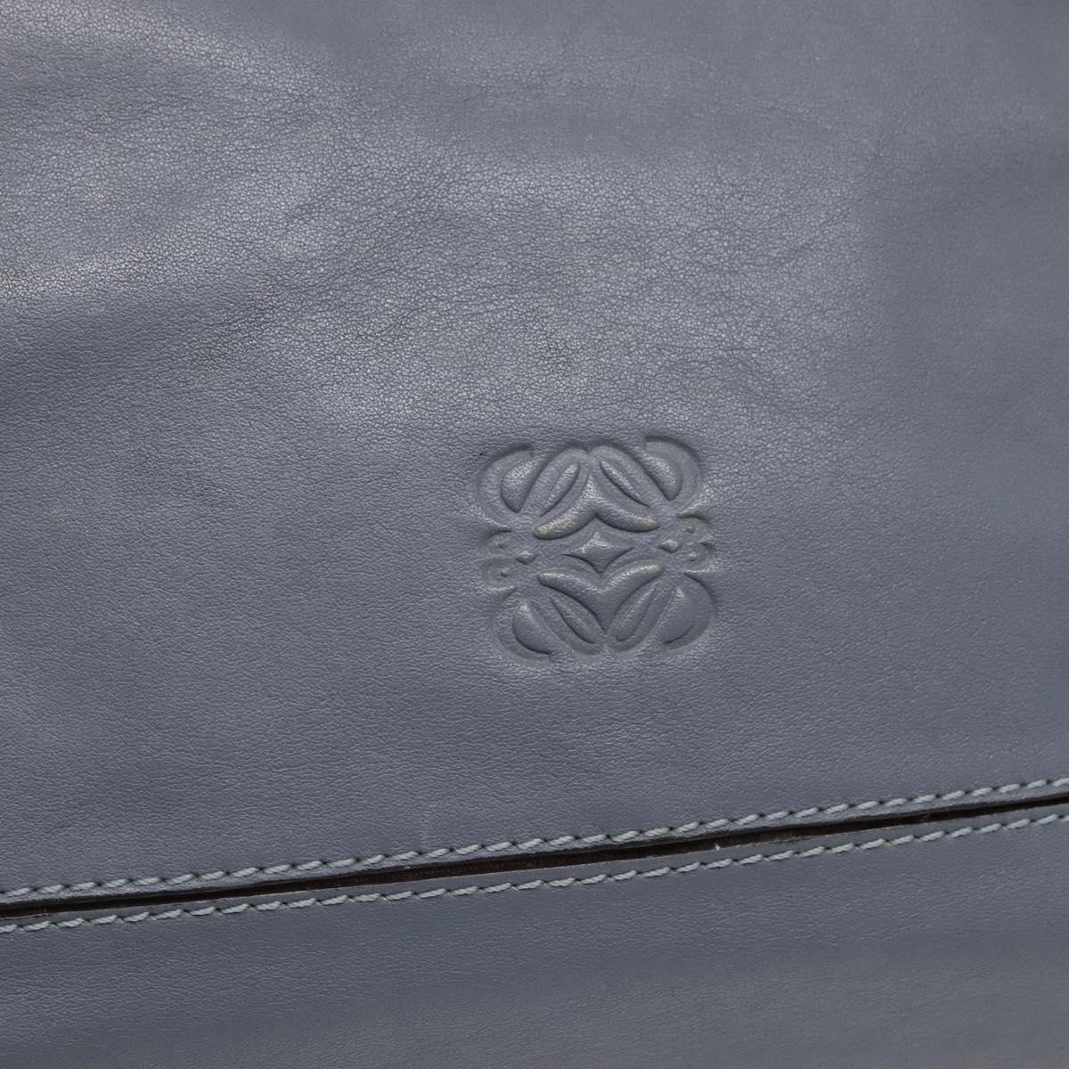 LOEWE Anagram Tote Bag Leather Purple Gold Auth 141948