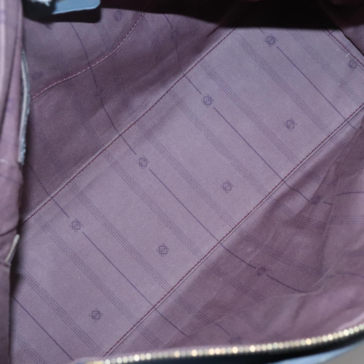 LOEWE Anagram Tote Bag Leather Purple Gold Auth 141948