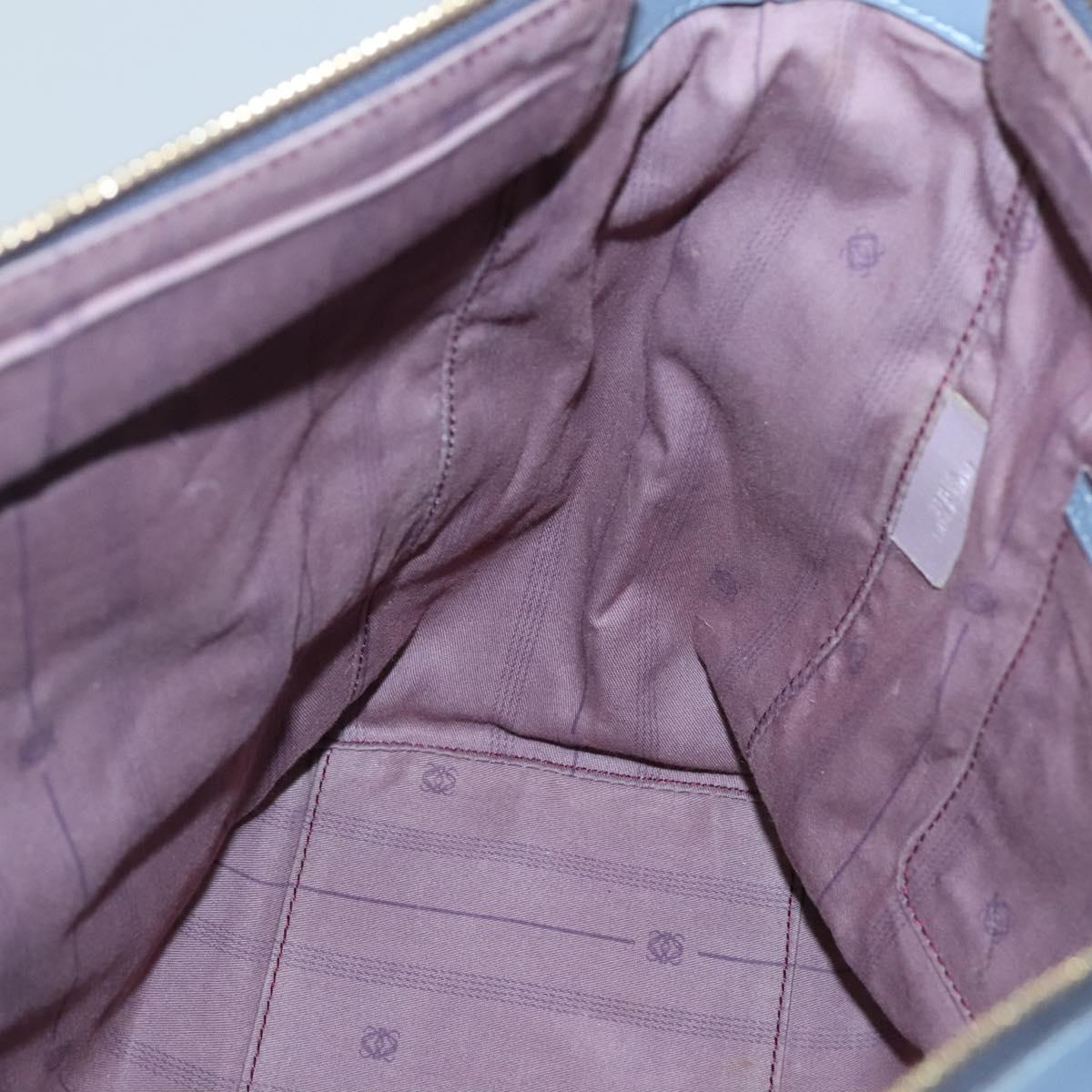 LOEWE Anagram Tote Bag Leather Purple Gold Auth 141948