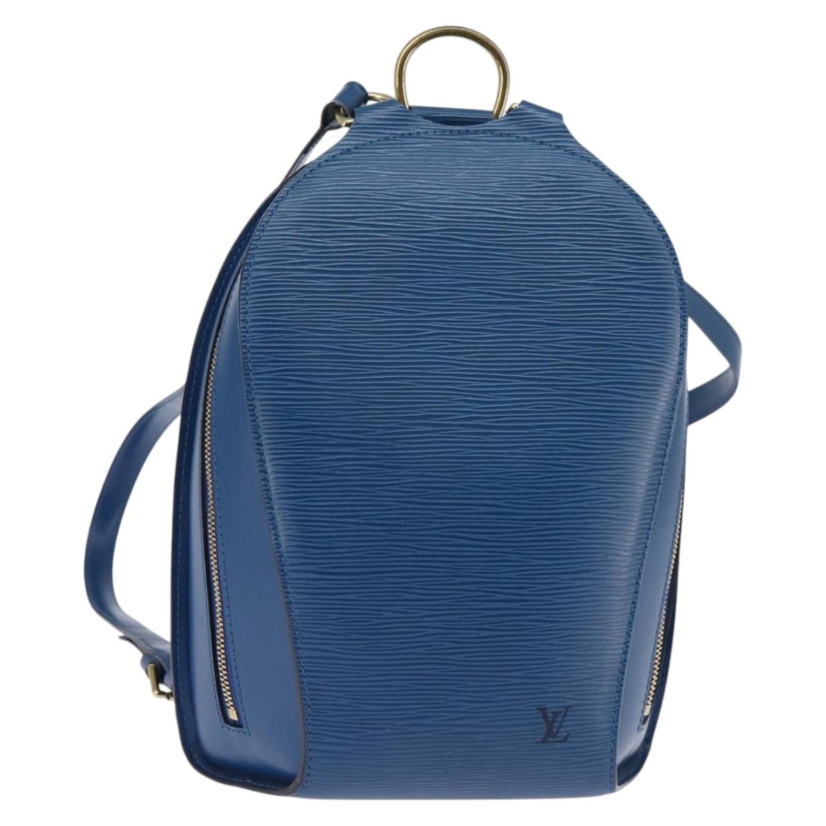 LOUIS VUITTON Epi Mabillon Backpack Blue M52235 LV Auth 141956
