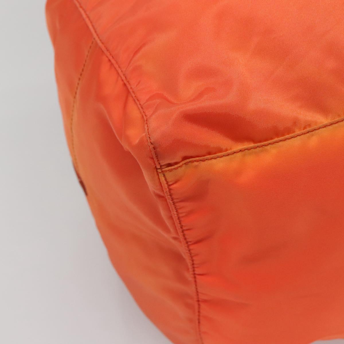 PRADA Shoulder Bag Nylon Orange Silver Auth 141967