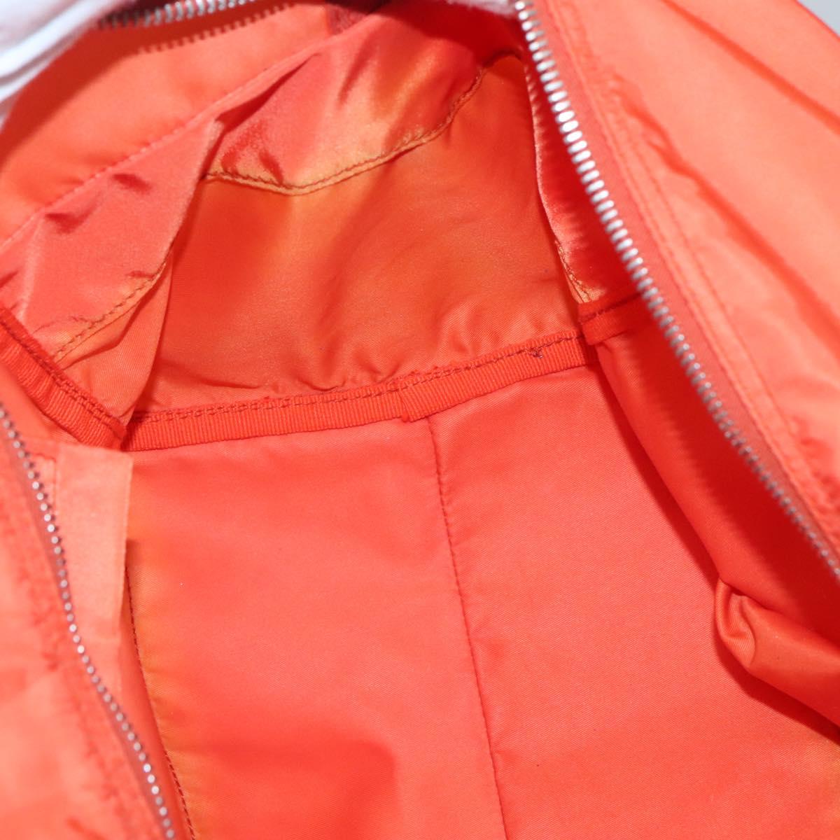 PRADA Shoulder Bag Nylon Orange Silver Auth 141967