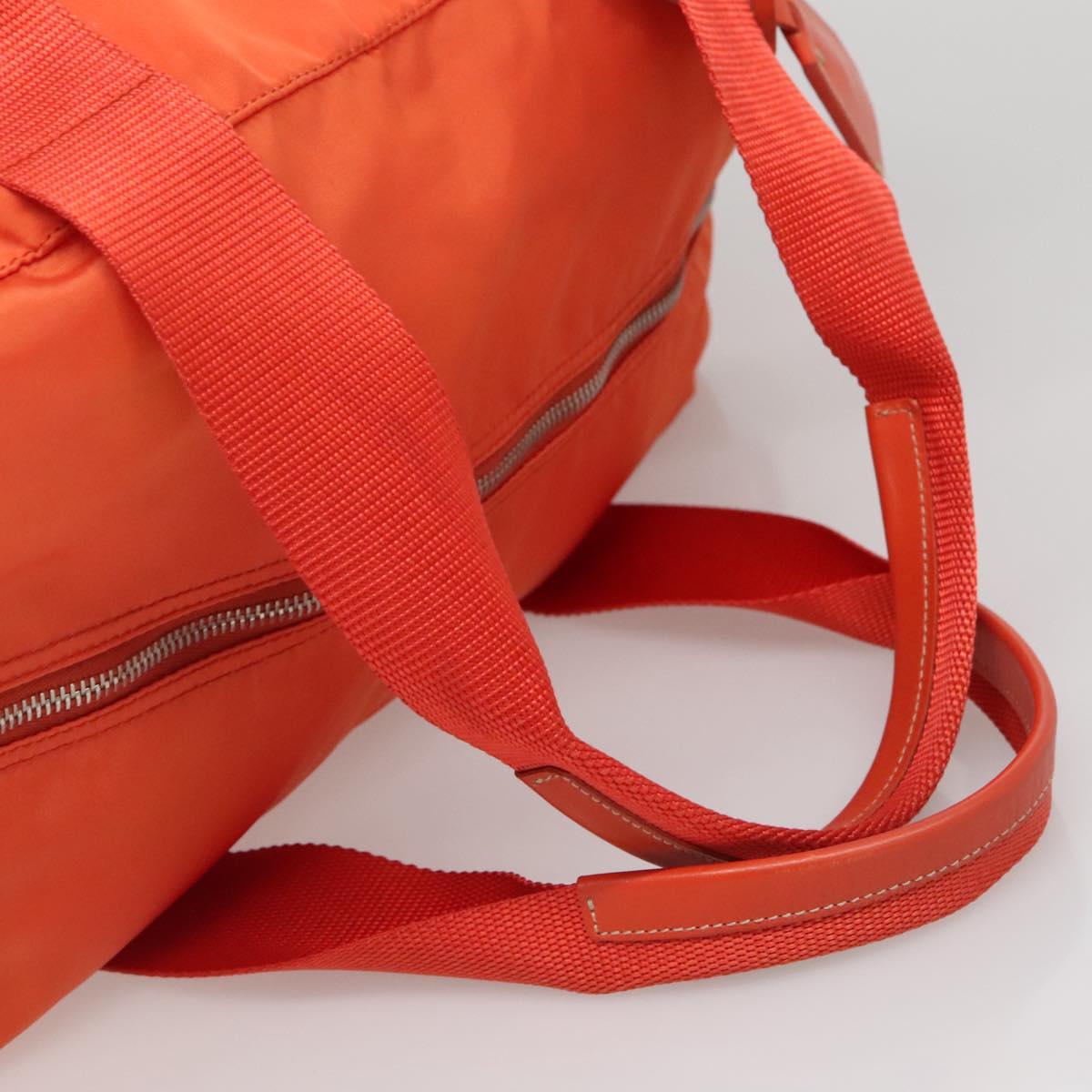 PRADA Shoulder Bag Nylon Orange Silver Auth 141967