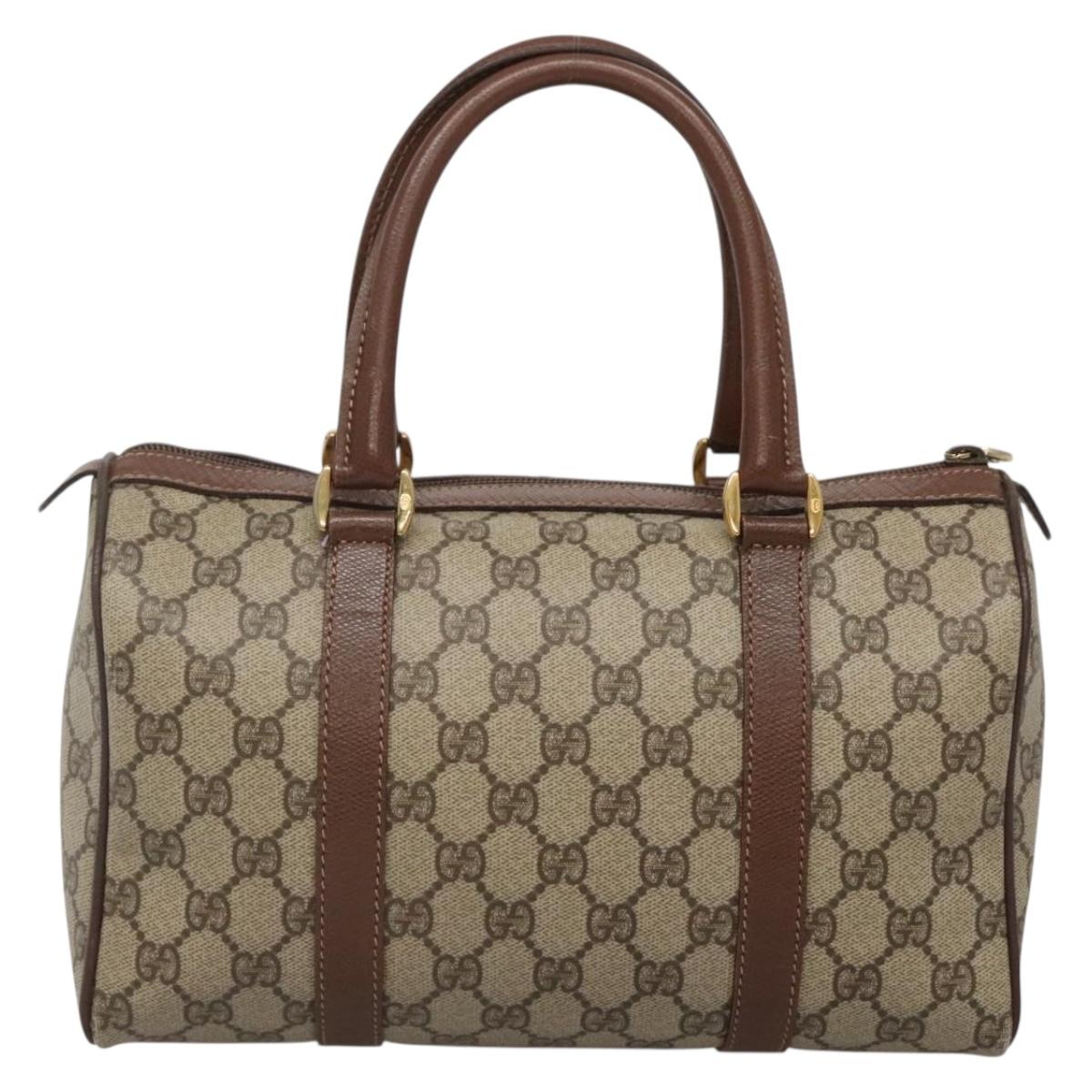 GUCCI GG Supreme Web Sherry Line Bag PVC Beige Gold 002 615 6838 Auth 141971