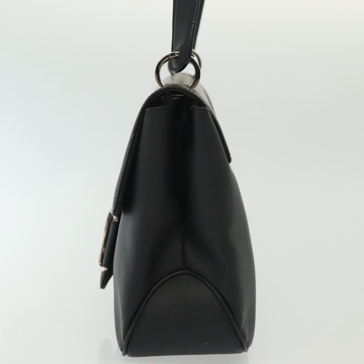 Salvatore Ferragamo Vala Shoulder Bag Leather Black Silver Auth 141973