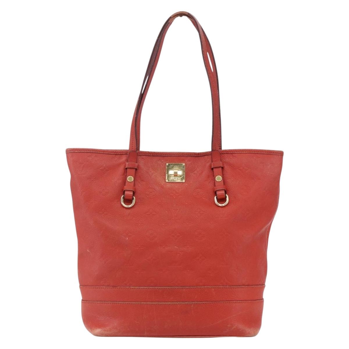 LOUIS VUITTON Monogram Empreinte Citadines PM Bag Orange M40556 LV Auth 141975