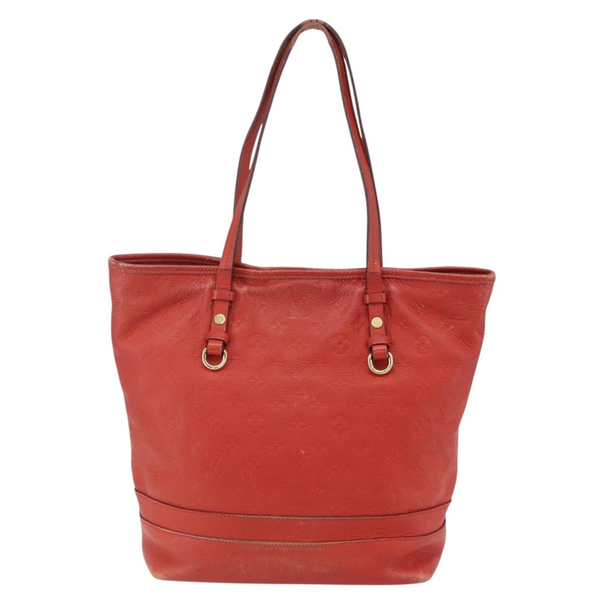 LOUIS VUITTON Monogram Empreinte Citadines PM Bag Orange M40556 LV Auth 141975