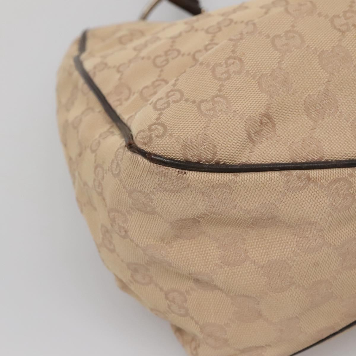 GUCCI GG Canvas Shoulder Bag Outlet Beige Gold 257268 Auth 141978