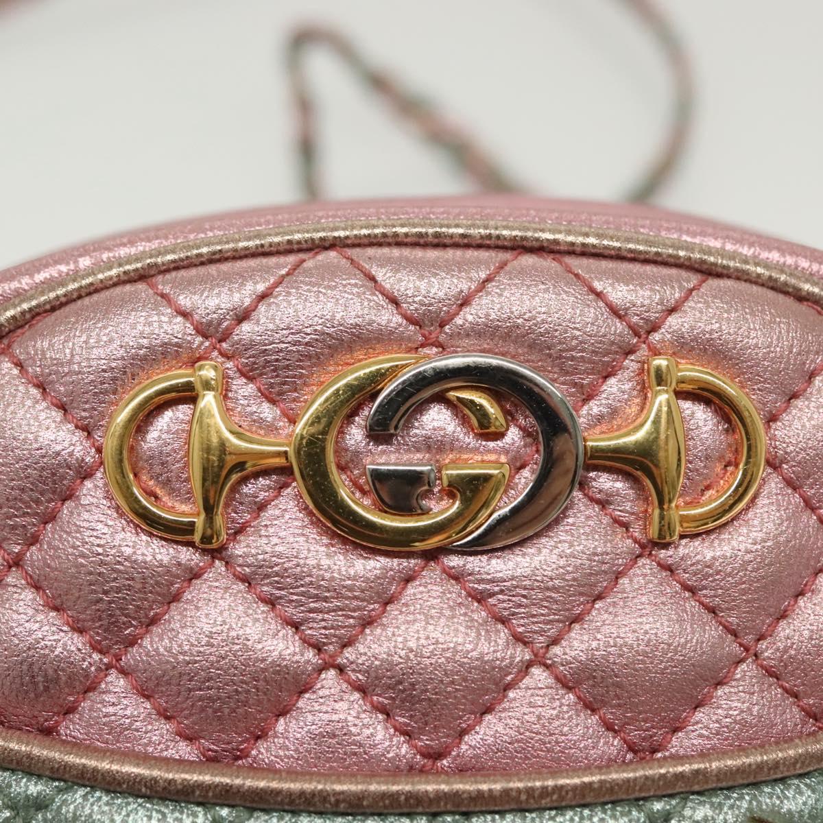 GUCCI Zumi Shoulder Bag Leather Multicolor gold Auth 142011