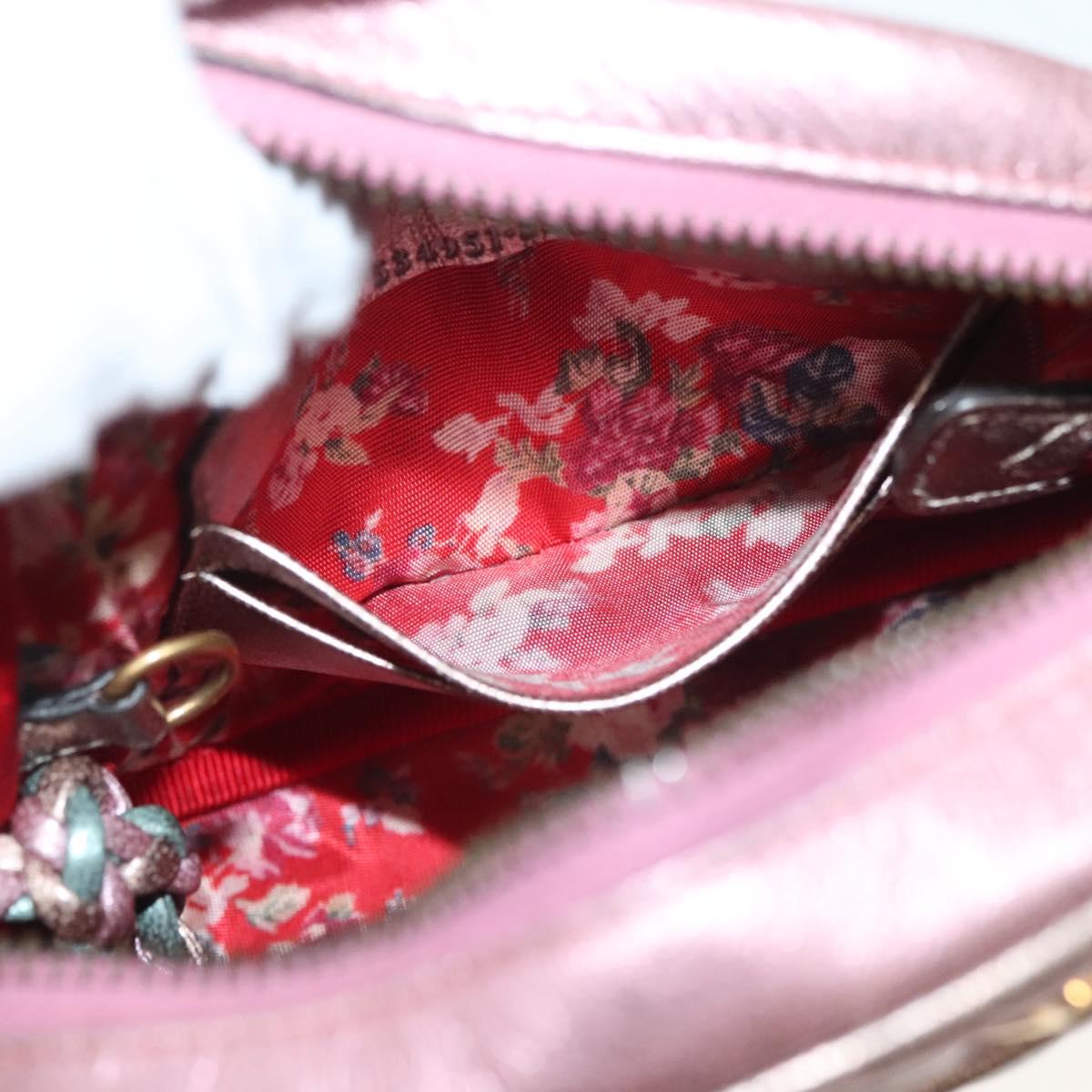 GUCCI Zumi Shoulder Bag Leather Multicolor gold Auth 142011