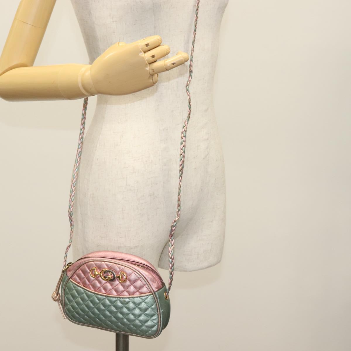GUCCI Zumi Shoulder Bag Leather Multicolor gold Auth 142011