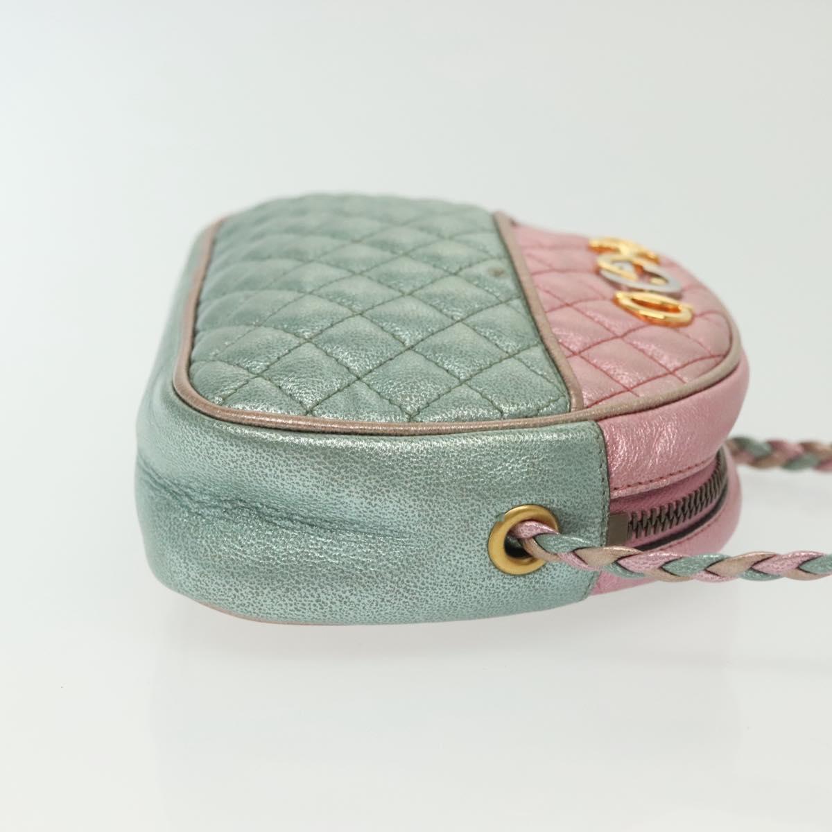 GUCCI Zumi Shoulder Bag Leather Multicolor gold Auth 142011