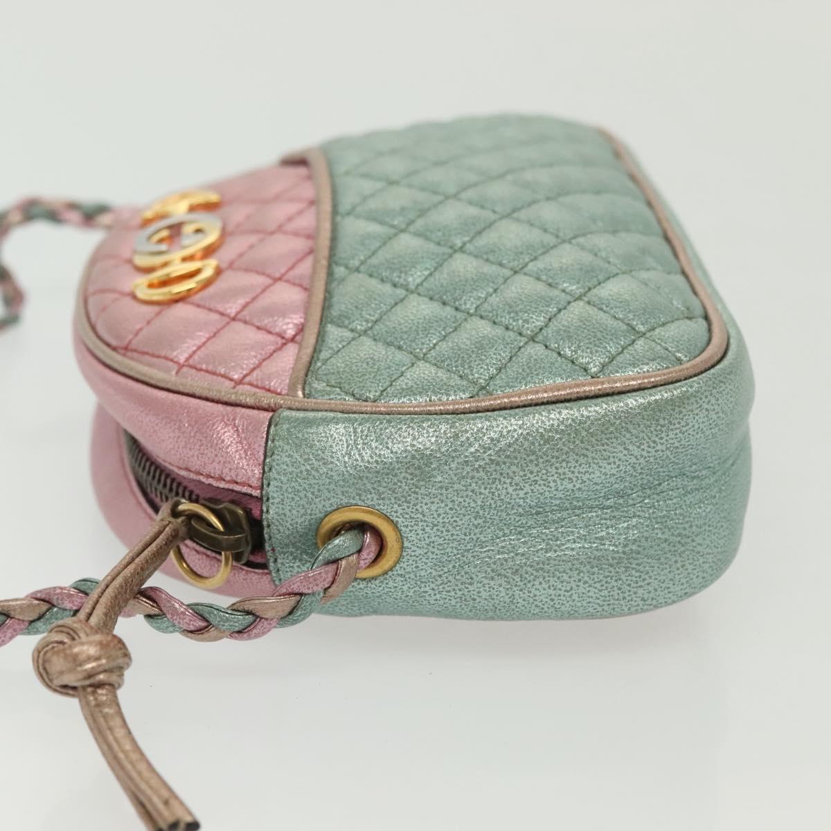 GUCCI Zumi Shoulder Bag Leather Multicolor gold Auth 142011