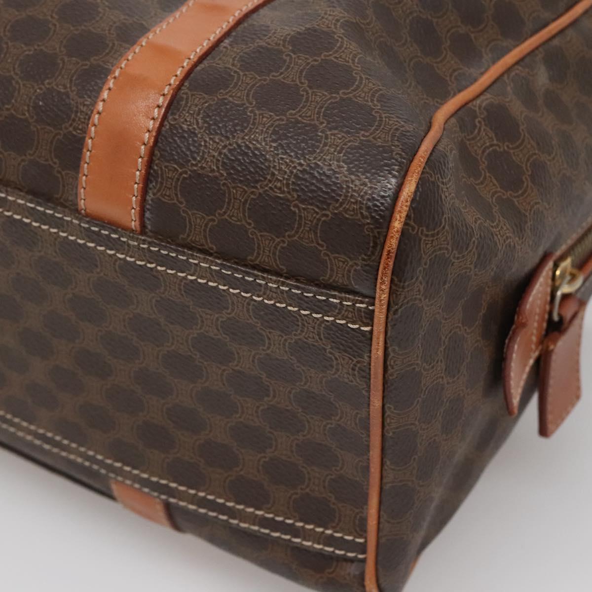 CELINE Macadam Canvas Hand Bag PVC Leather Brown Gold Auth 142031