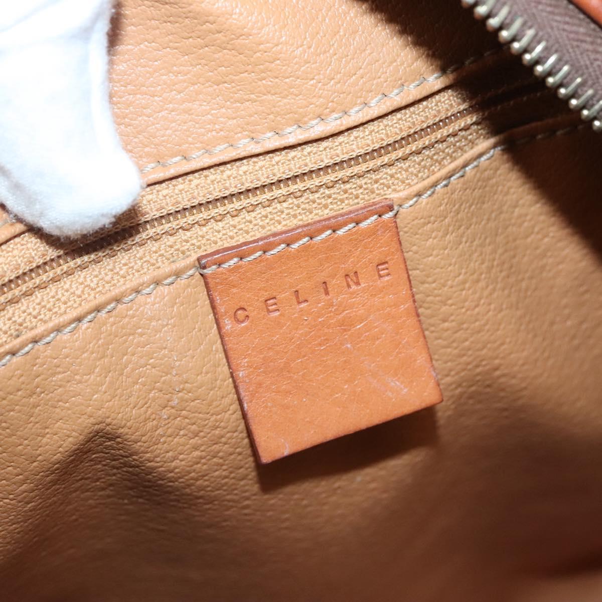 CELINE Macadam Canvas Hand Bag PVC Leather Brown Gold Auth 142031