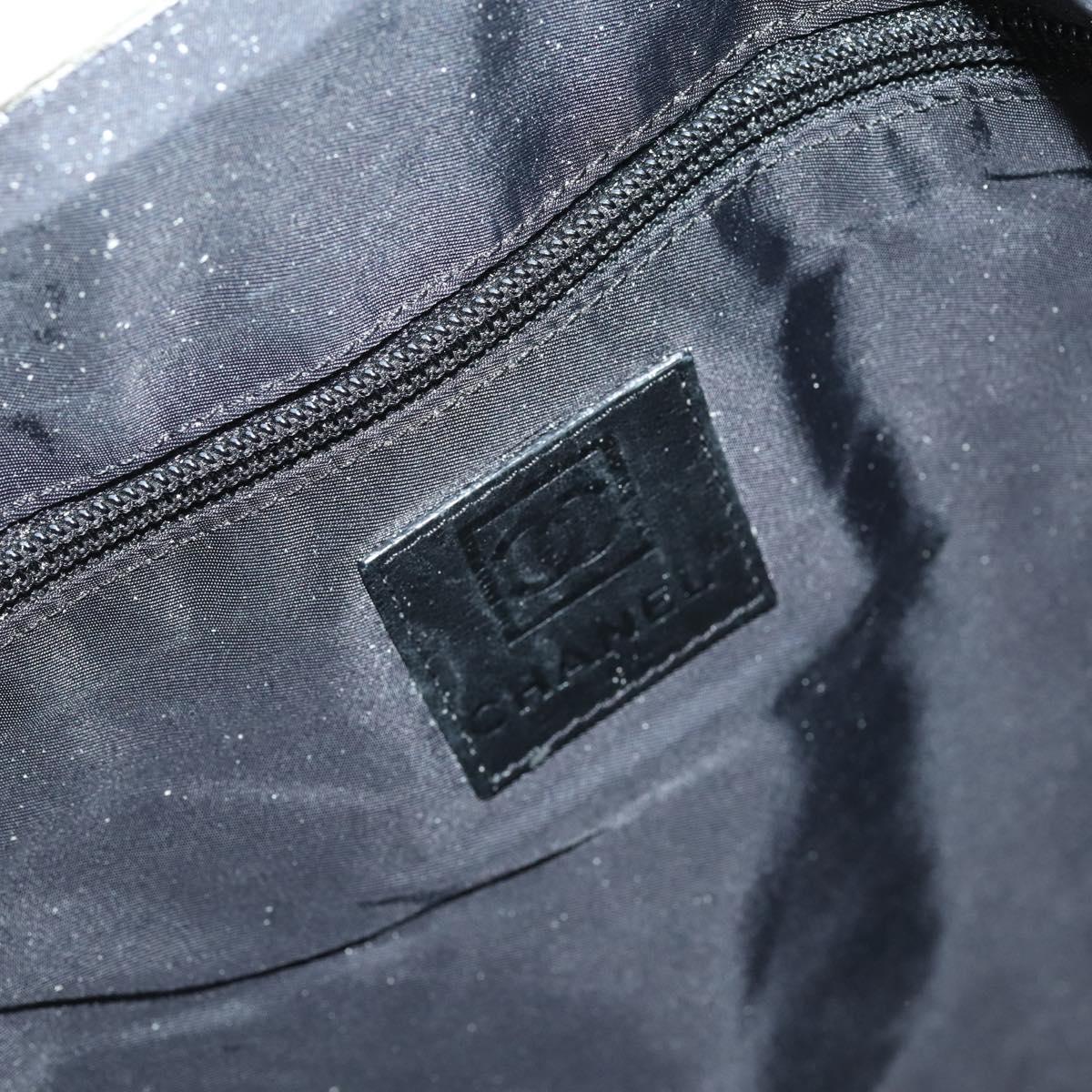 CHANEL Sports Matelasse Shoulder Bag Canvas White Silver CC Auth 142035