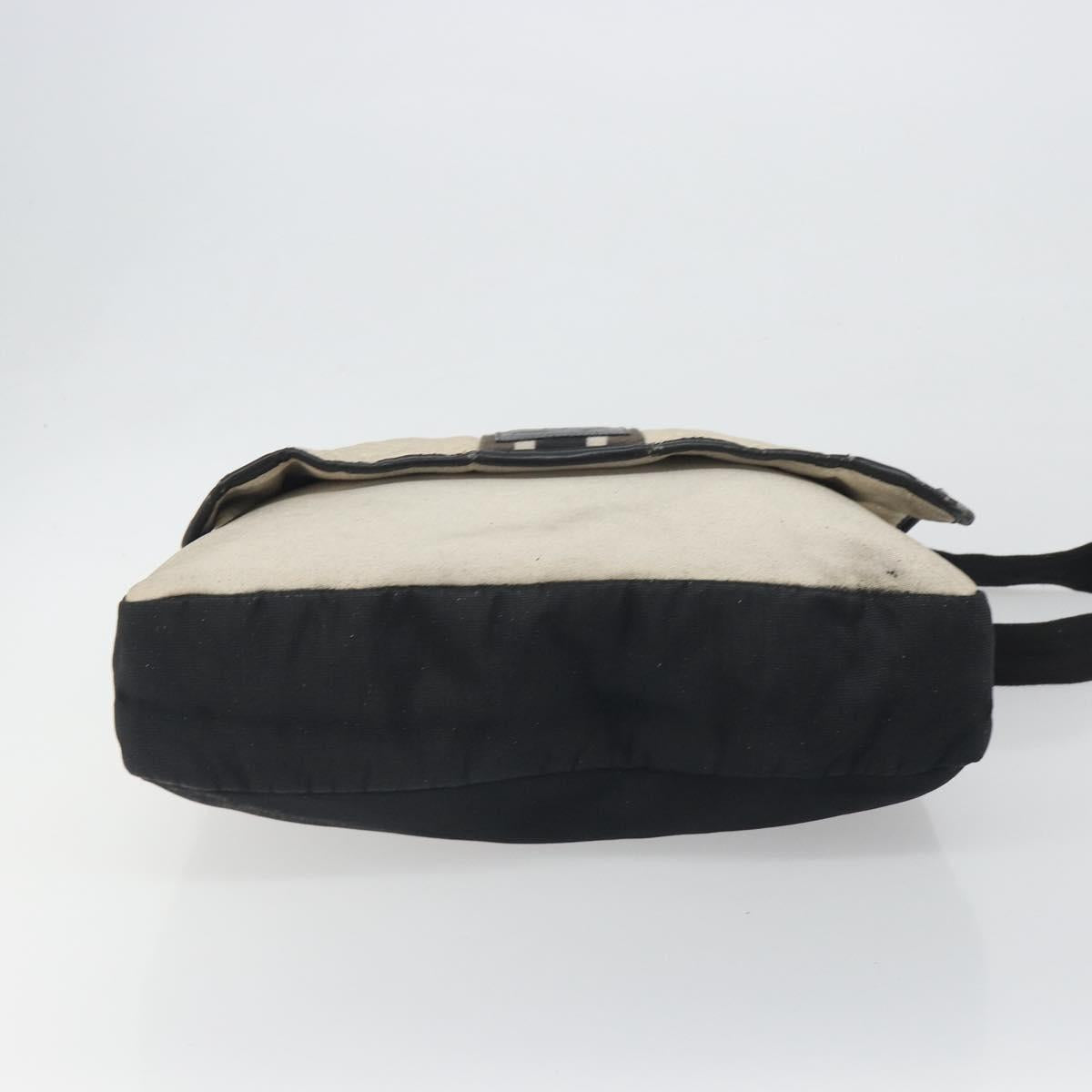 CHANEL Sports Matelasse Shoulder Bag Canvas White Silver CC Auth 142035