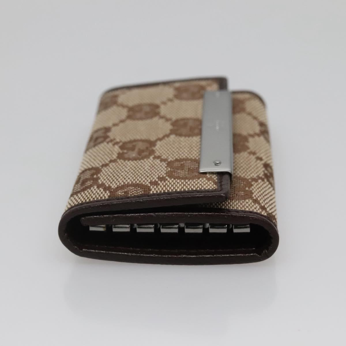 GUCCI GG Canvas Key Case Beige 127048 1147 Auth 142039V