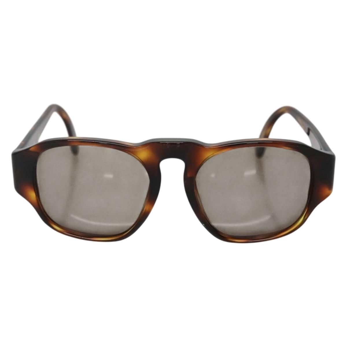 CHANEL COCO Mark Sunglasses Plastic Brown CC Auth 142047