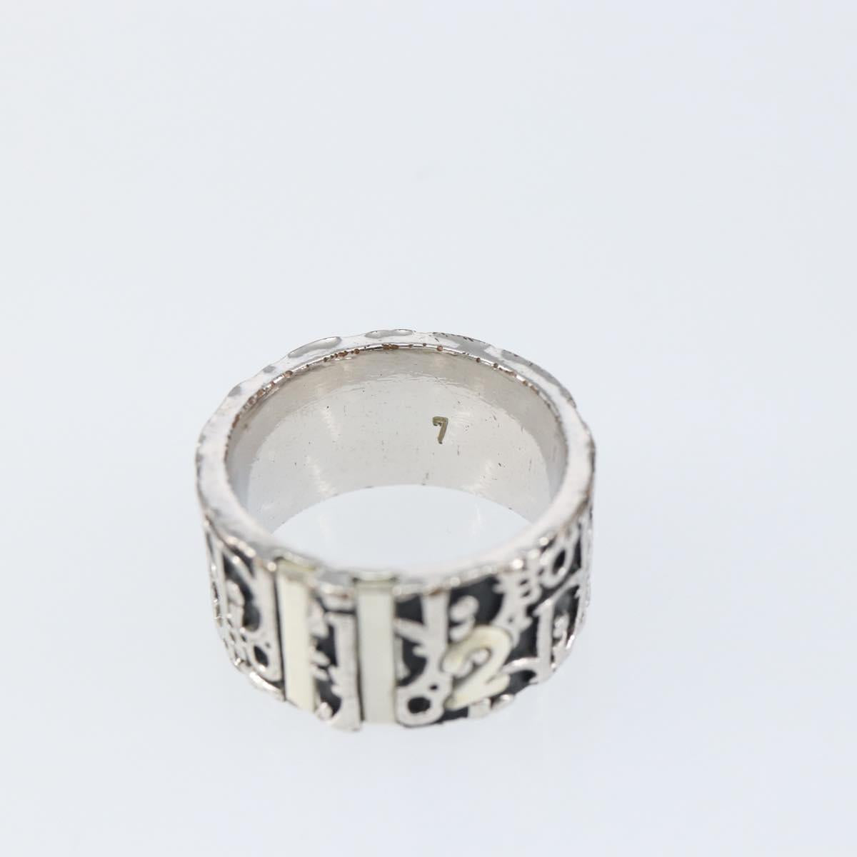 Christian Dior Trotter Ring metal Silver Auth 142048