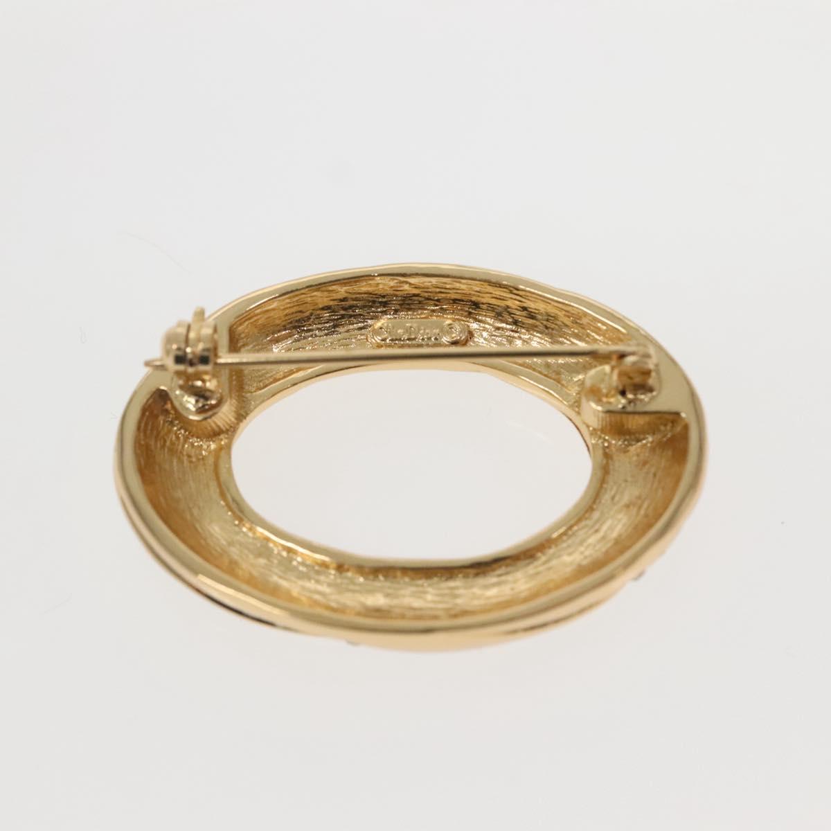 Christian Dior Brooch Metal Gold Auth 142053