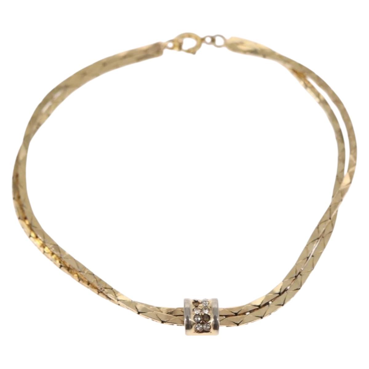 Christian Dior Necklace metal 2Set Silver Gold Auth 142064