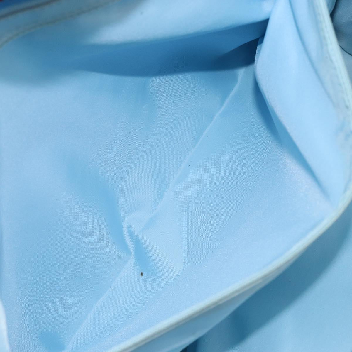 CHANEL New Travel Line Tote Bag Nylon Light Blue Silver CC Auth 142077