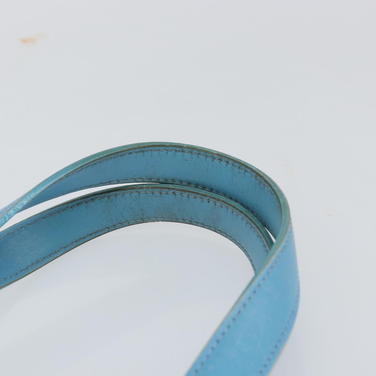 CHANEL New Travel Line Tote Bag Nylon Light Blue Silver CC Auth 142077