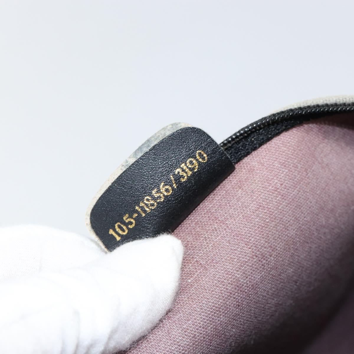 FENDI Zucca Canvas Pouch PVC Vintage Brown Black gold Auth 142080