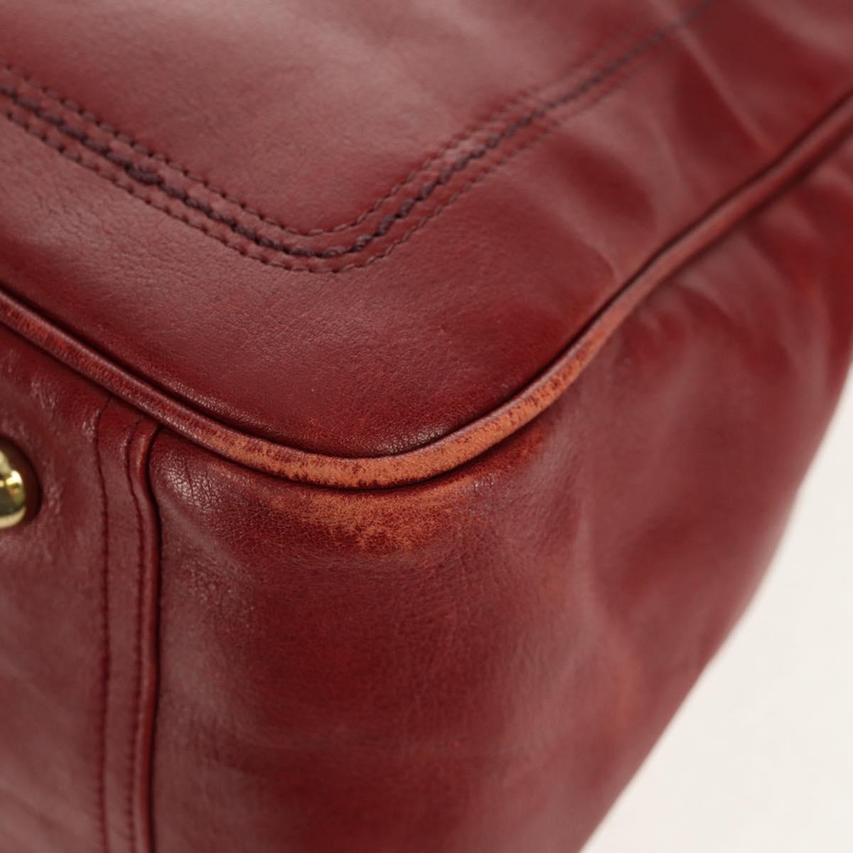 Chloe Paddington Boston Bag Leather 2way Red Gold Auth 142081