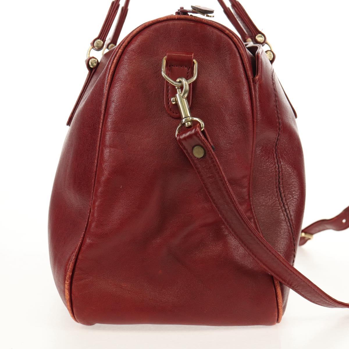 Chloe Paddington Boston Bag Leather 2way Red Gold Auth 142081