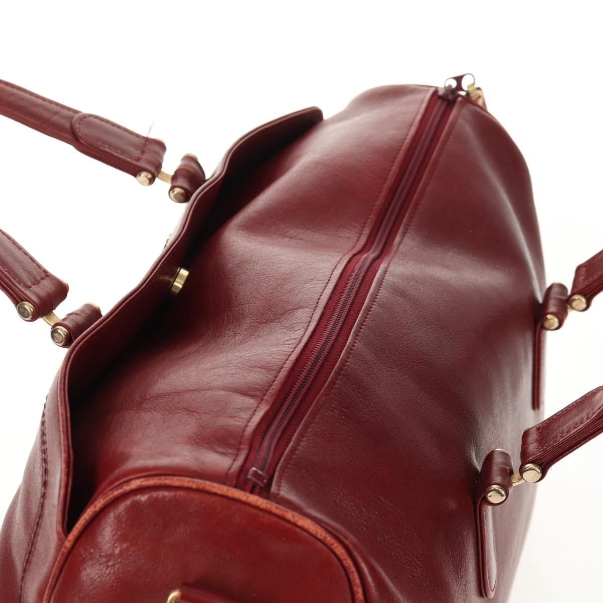 Chloe Paddington Boston Bag Leather 2way Red Gold Auth 142081