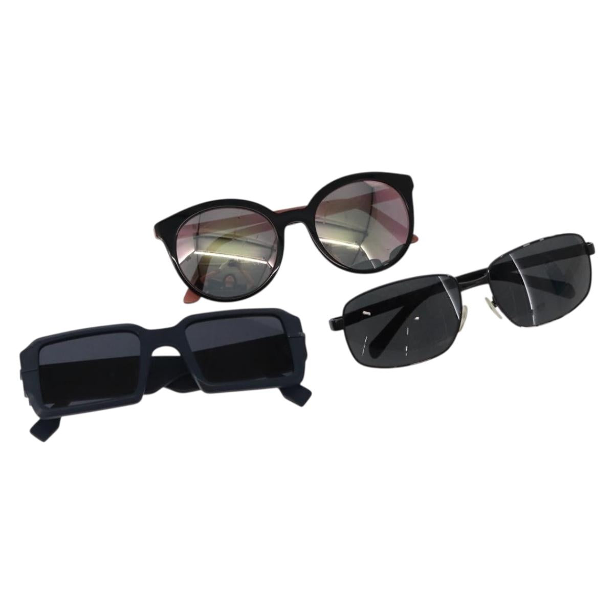 PRADA Fendi Sunglasses plastic 3 Set Pink Black Navy Auth 142082