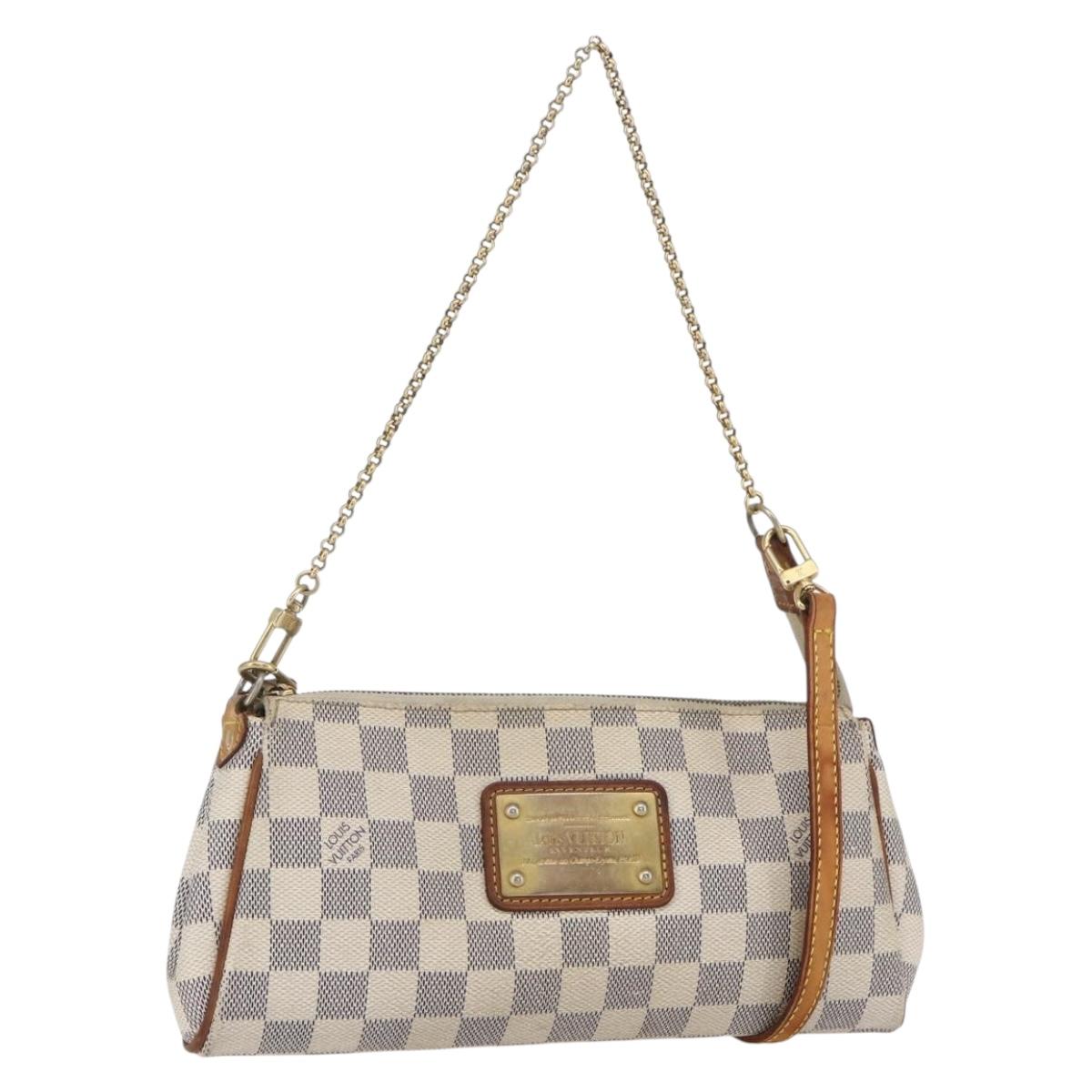 LOUIS VUITTON Damier Azur Eva Shoulder Bag 2way N55214 LV Auth 142092