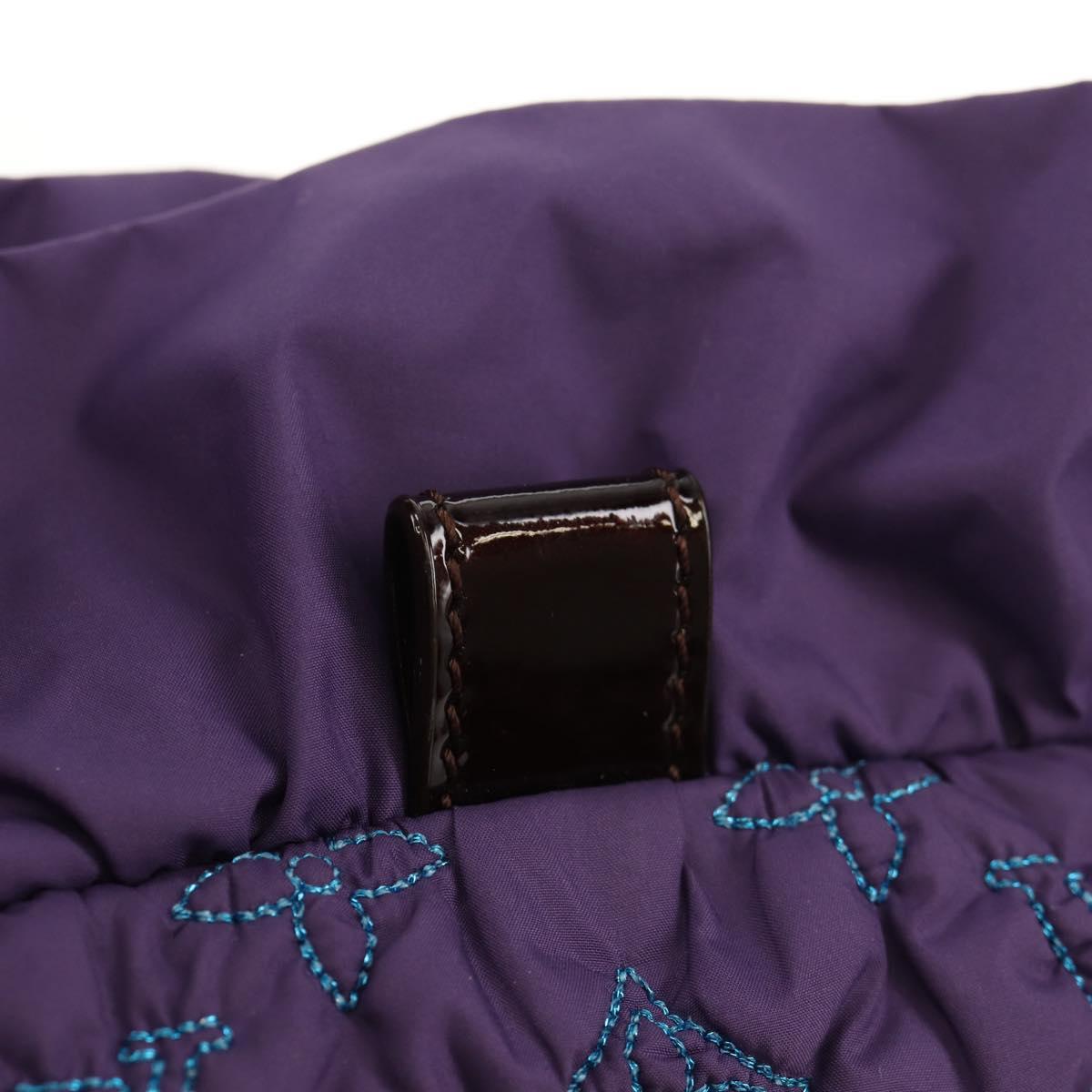 LOUIS VUITTON Monogram Satin Pochette Devi MM Bag Purple M93197 Auth 142093SAM