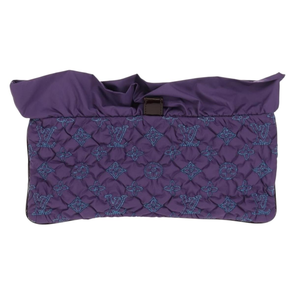 LOUIS VUITTON Monogram Satin Pochette Devi MM Bag Purple M93197 Auth 142093SAM