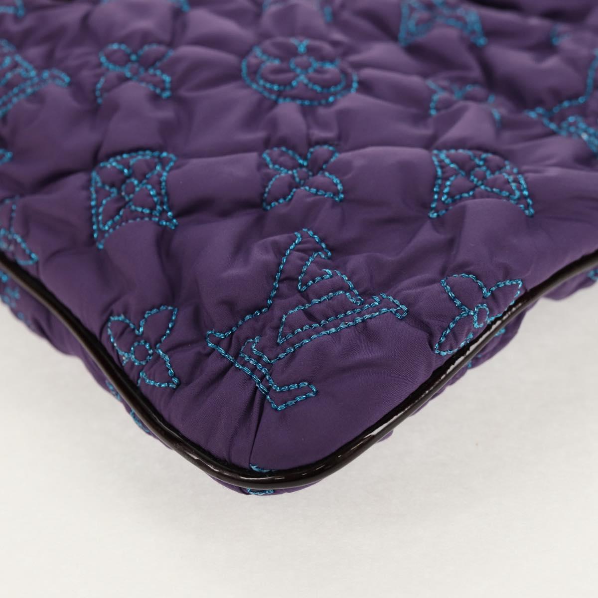 LOUIS VUITTON Monogram Satin Pochette Devi MM Bag Purple M93197 Auth 142093SAM