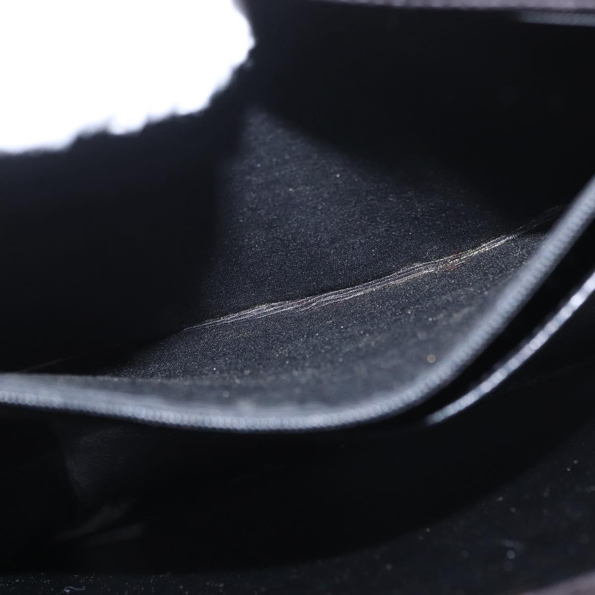 CHANEL Matelasse Chain Hand Bag Patent leather Black Gold CC Auth 142095