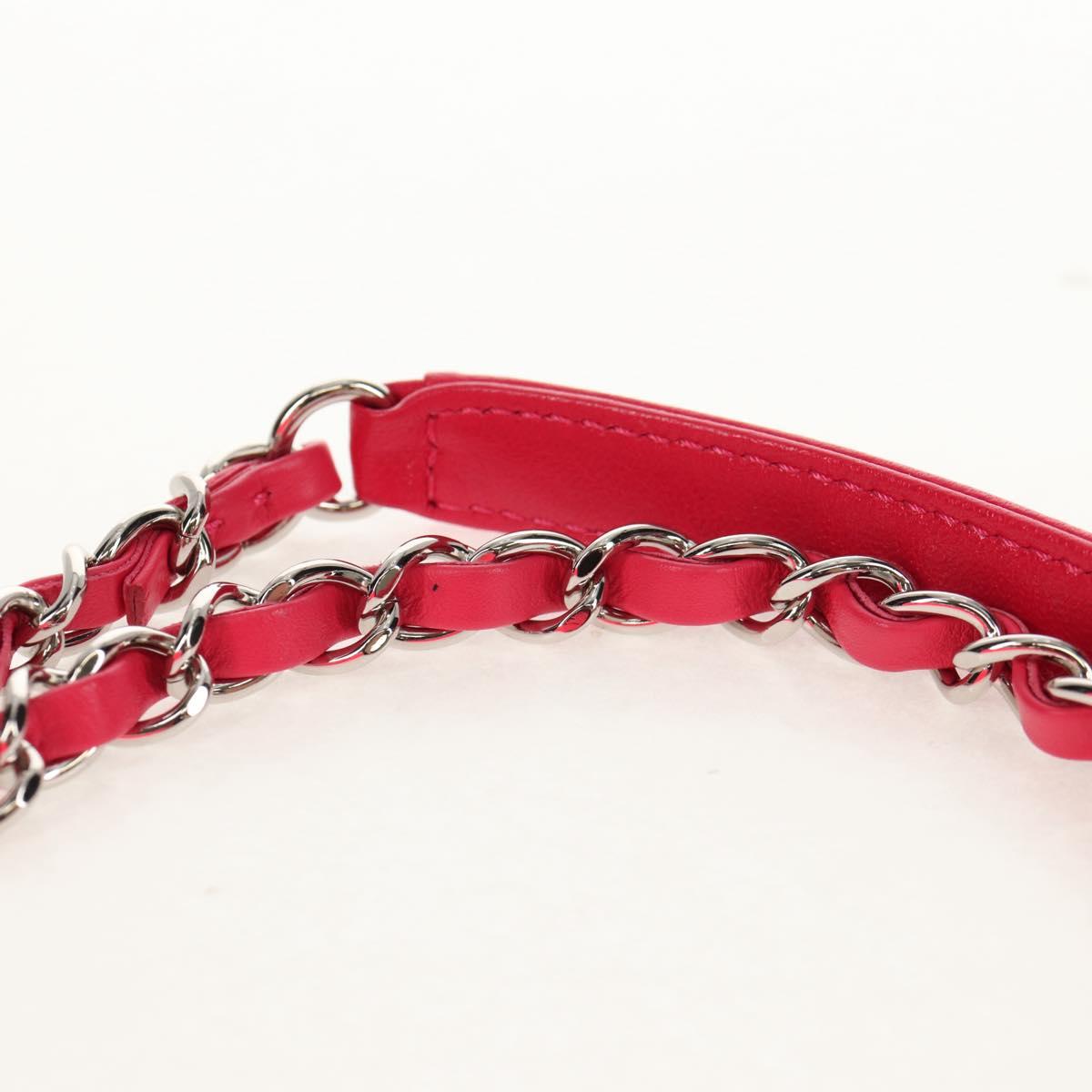 CHANEL Matelasse 25 Chain Shoulder Bag Pile Pink Silver CC Auth 142100SM