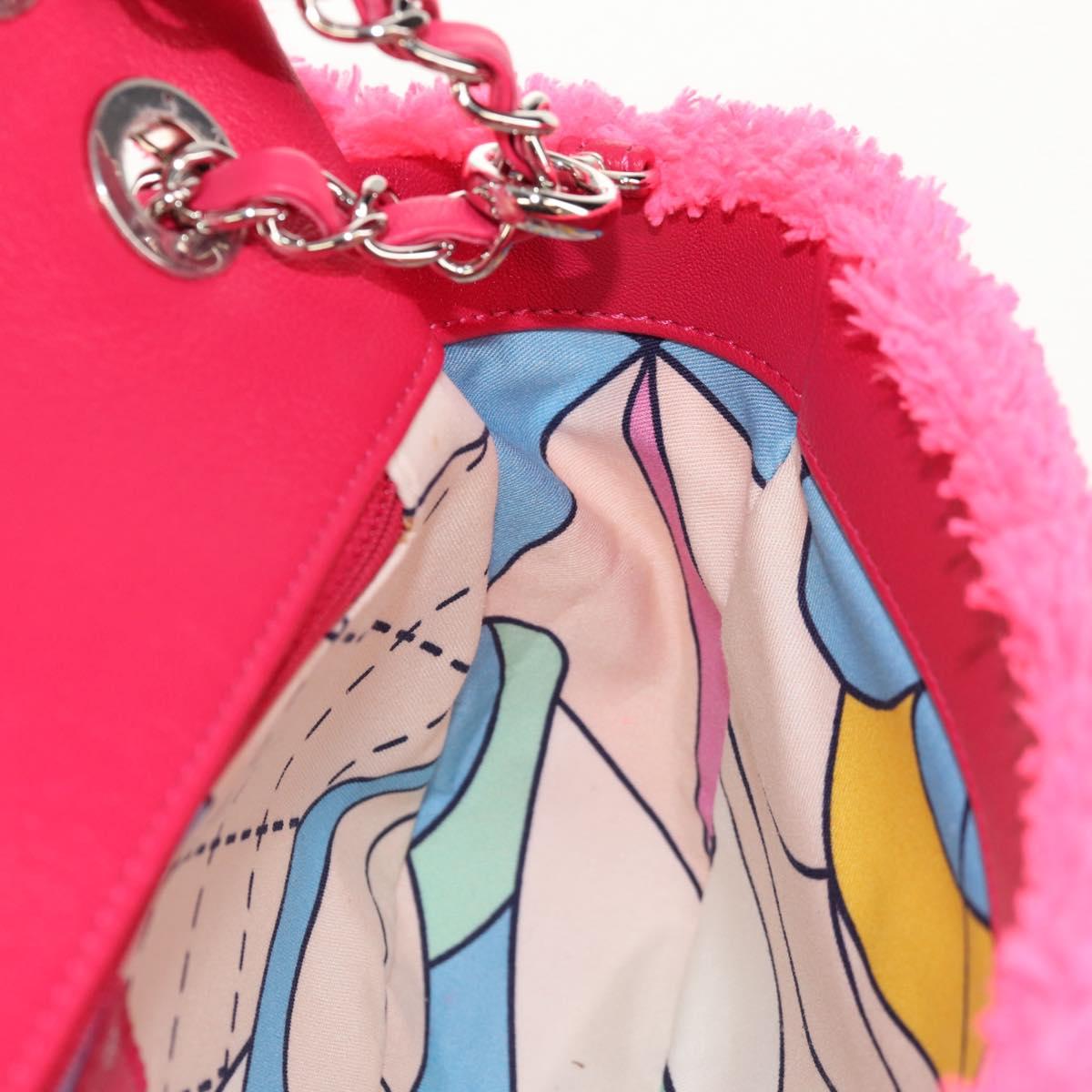 CHANEL Matelasse 25 Chain Shoulder Bag Pile Pink Silver CC Auth 142100SM