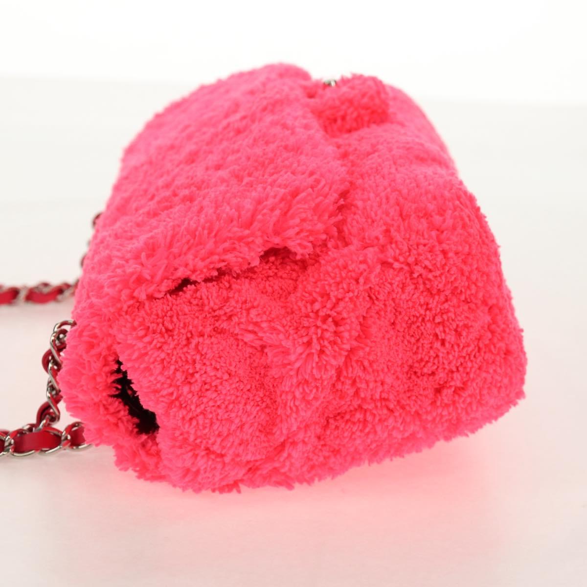 CHANEL Matelasse 25 Chain Shoulder Bag Pile Pink Silver CC Auth 142100SM